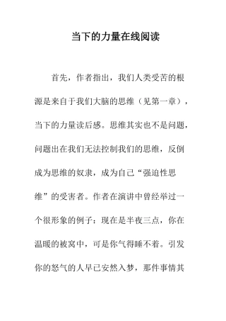 当下的力量在线阅读