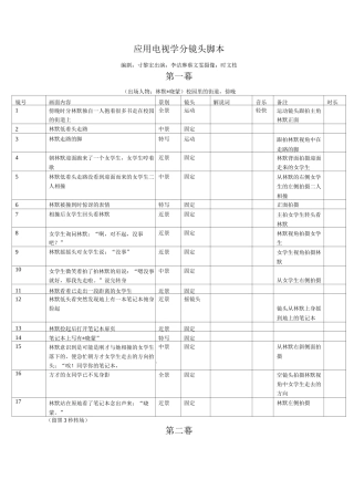 微电影《朋友》分镜头脚本