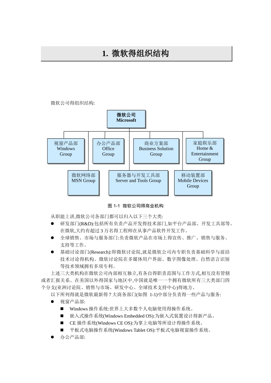 微软的组织结构_第1页