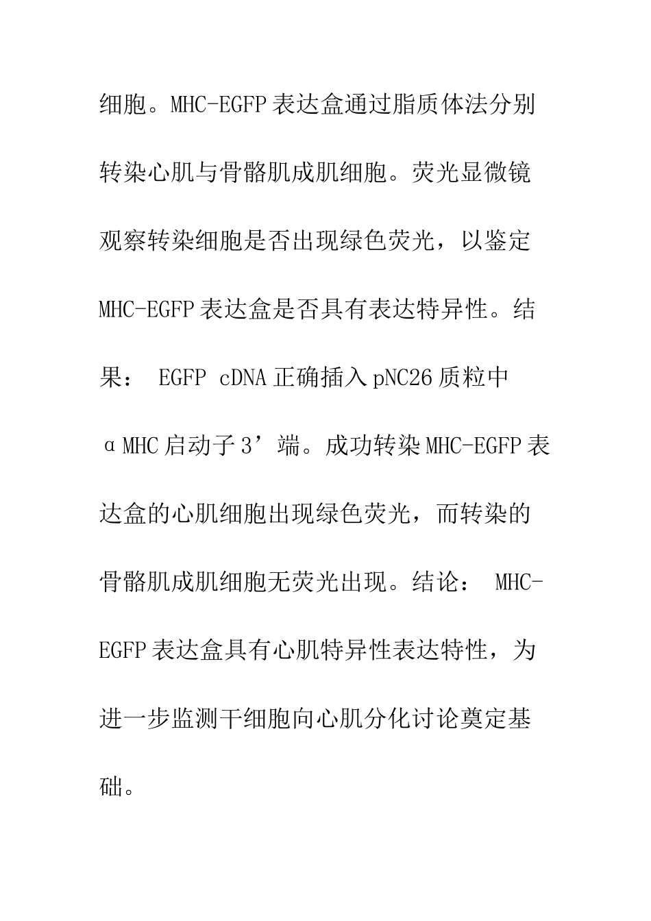 心肌α肌球蛋白重链启动子驱动的绿色荧光蛋白表达载体的构建及鉴定_第3页