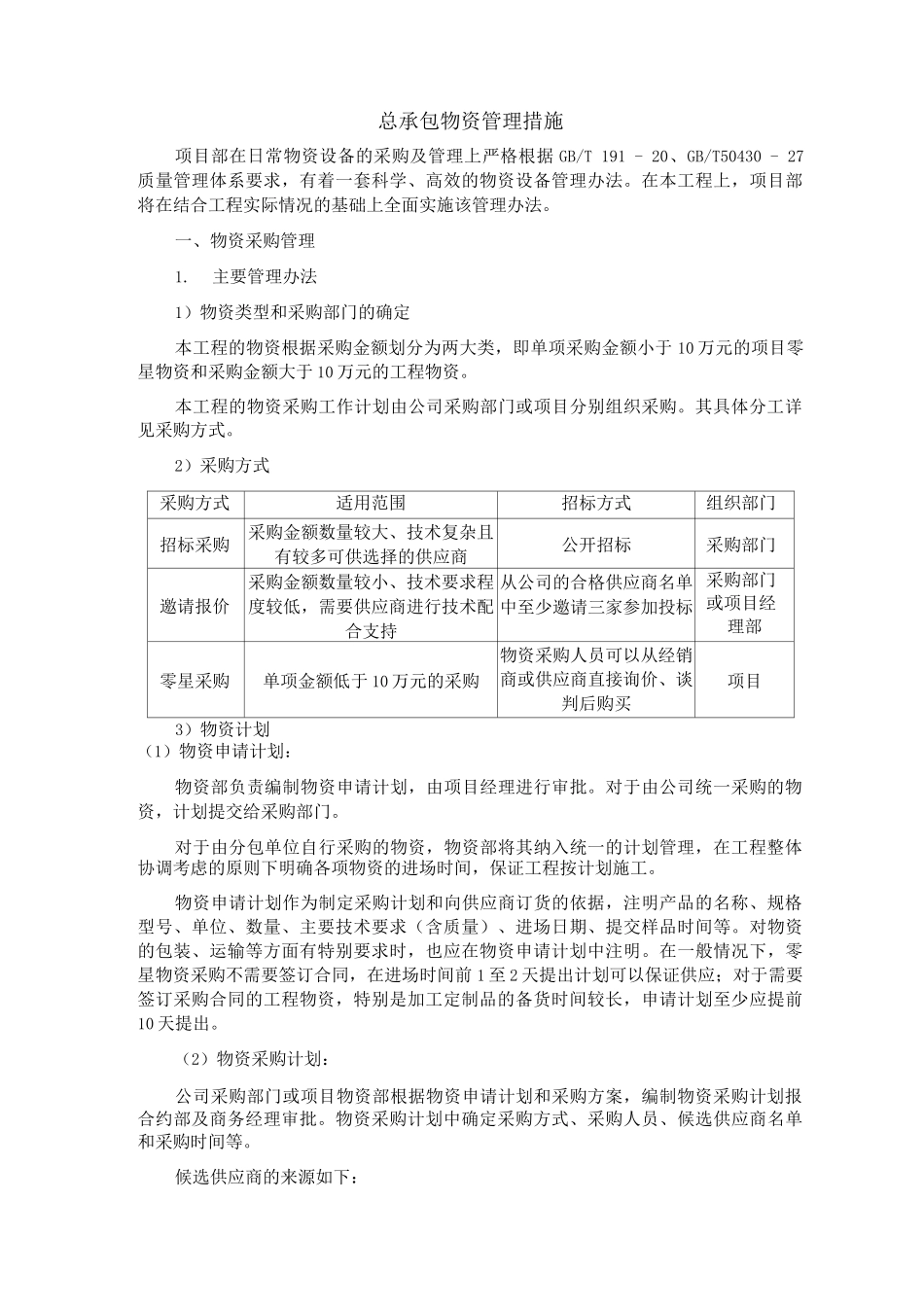 总承包物资管理措施_第1页