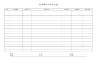 房屋维修养护记录表