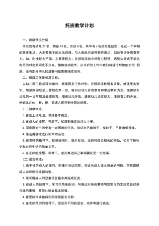 托班教学计划