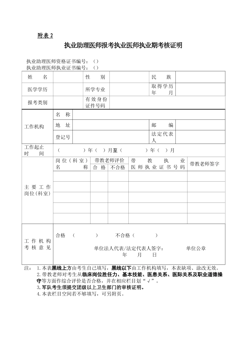 执业医师报名下载附件表格_第2页