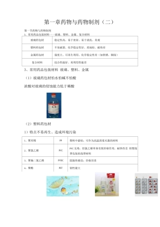 执业药师资格考试药学专业知识考试重点-药物与药物制剂