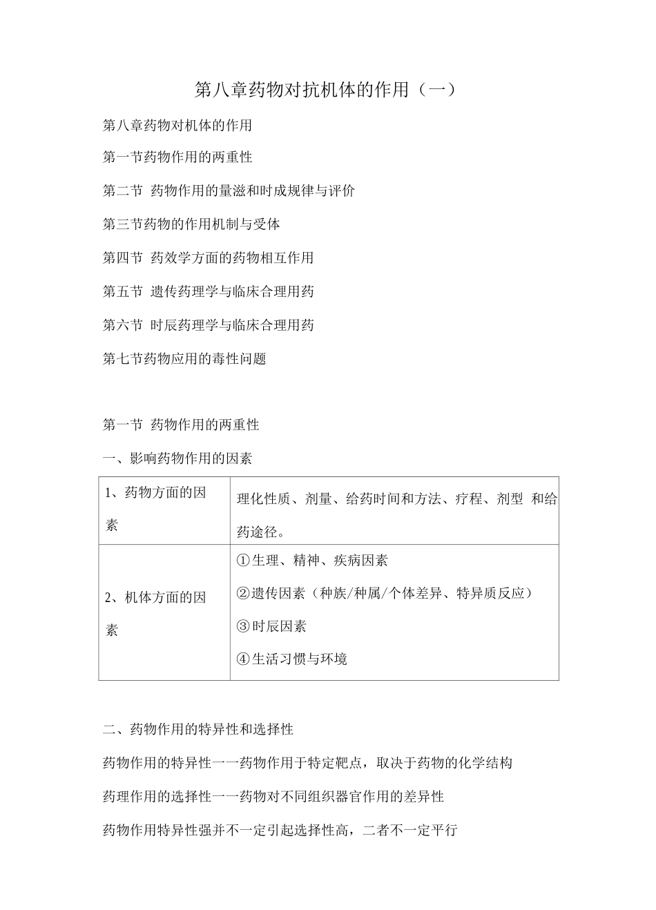执业药师资格考试药学专业知识药物对抗机体的作用考试重点_第1页