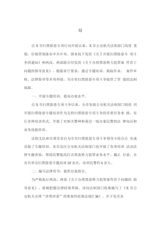 扫黑除恶专项行动工作总结