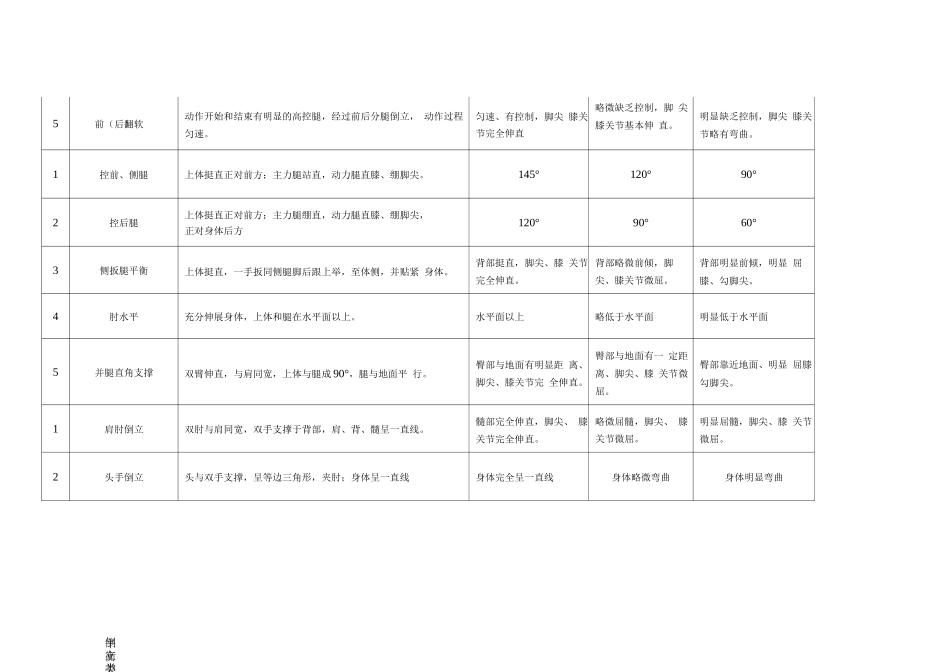 技巧项目技术训练主要基本技术内容、做法和评价标准_第2页