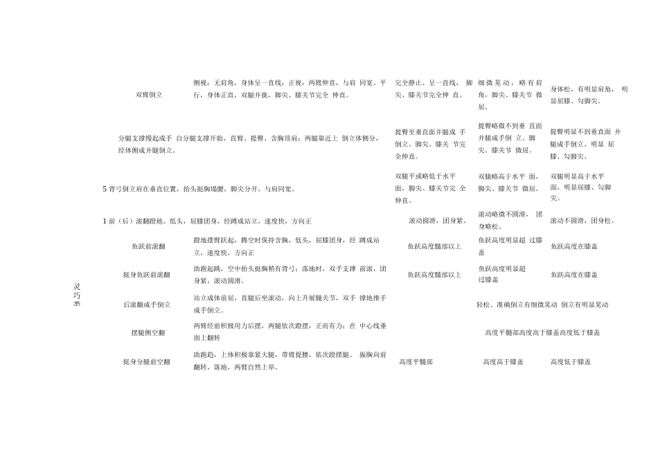 技巧项目技术训练主要基本技术内容、做法和评价标准_第3页