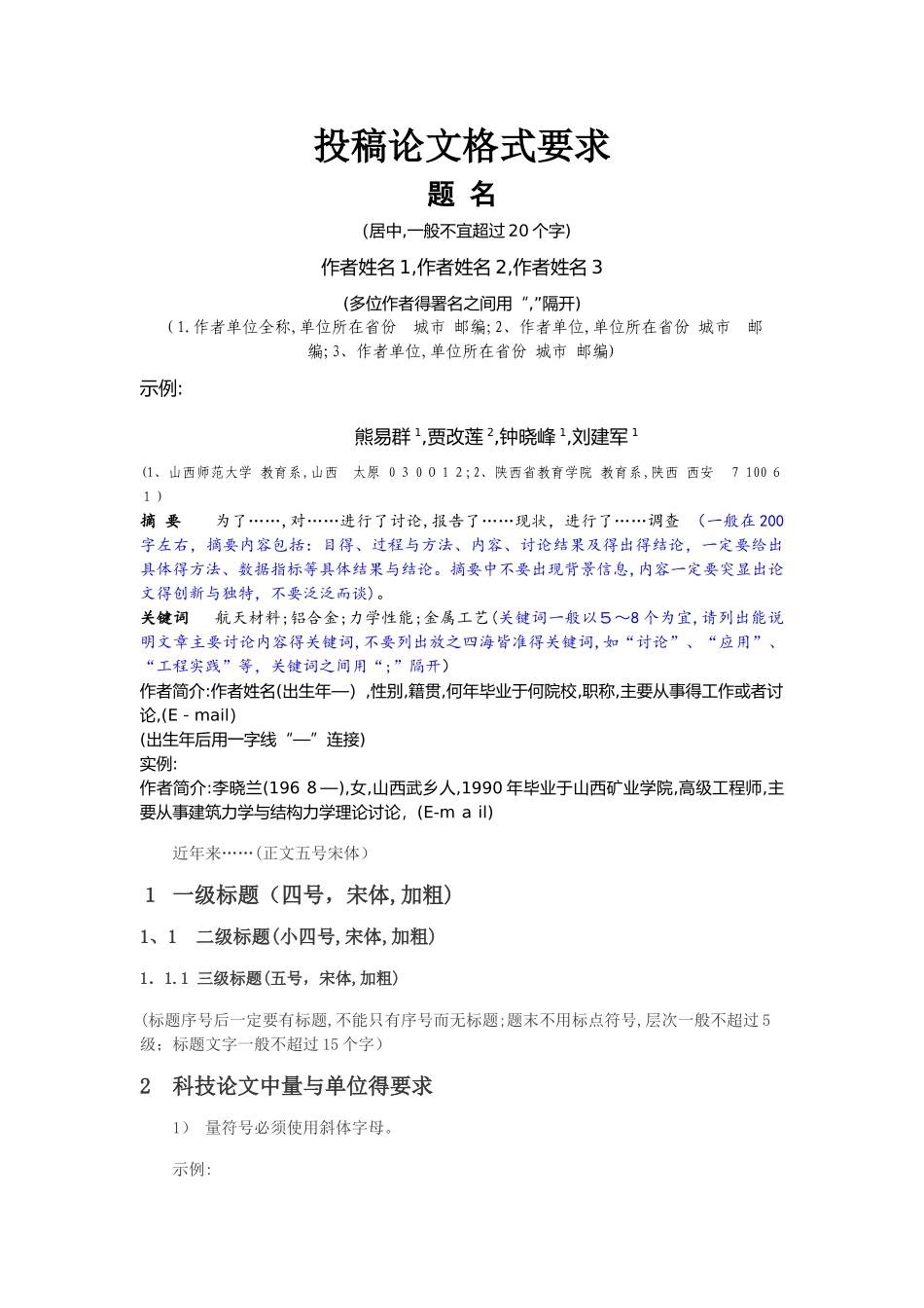 投稿写作格式要求_第1页