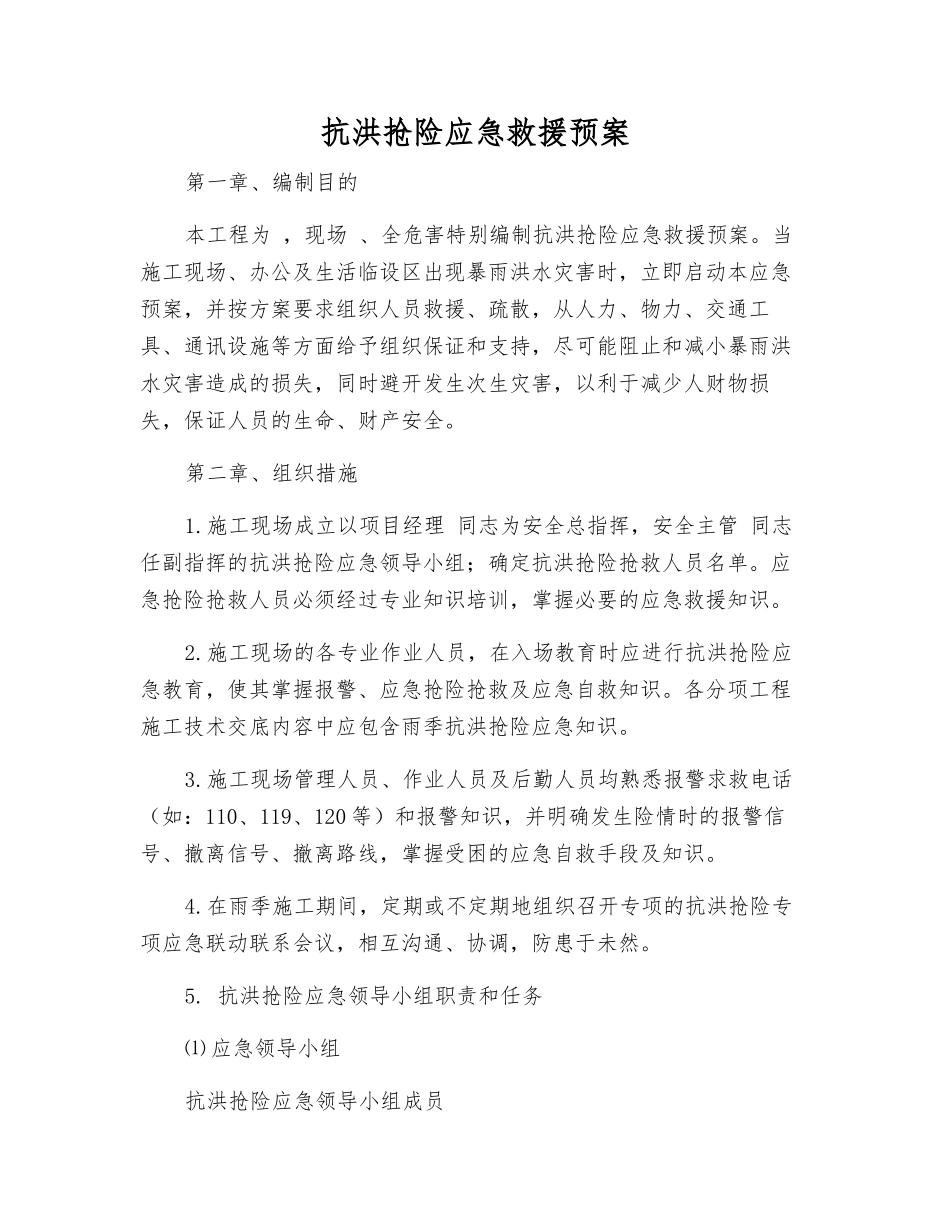 抗洪抢险应急救援预案_第2页