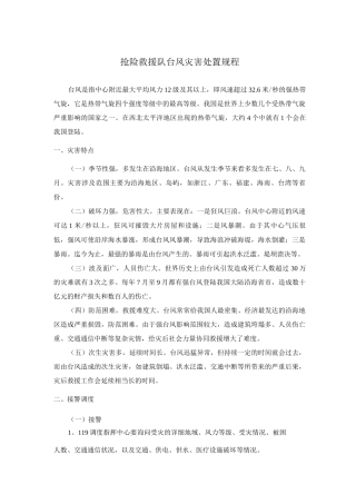 抢险救援队台风灾害处置规程