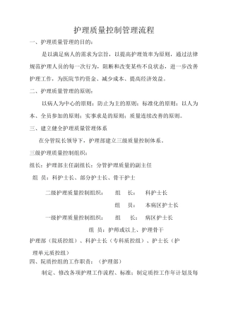 护理质量管理流程