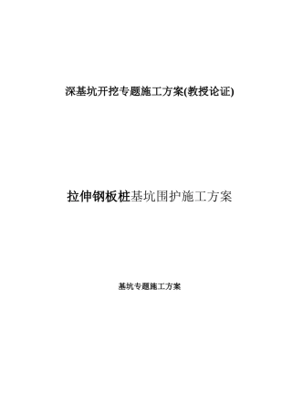 拉森钢板桩基坑围护施工方案专家论证