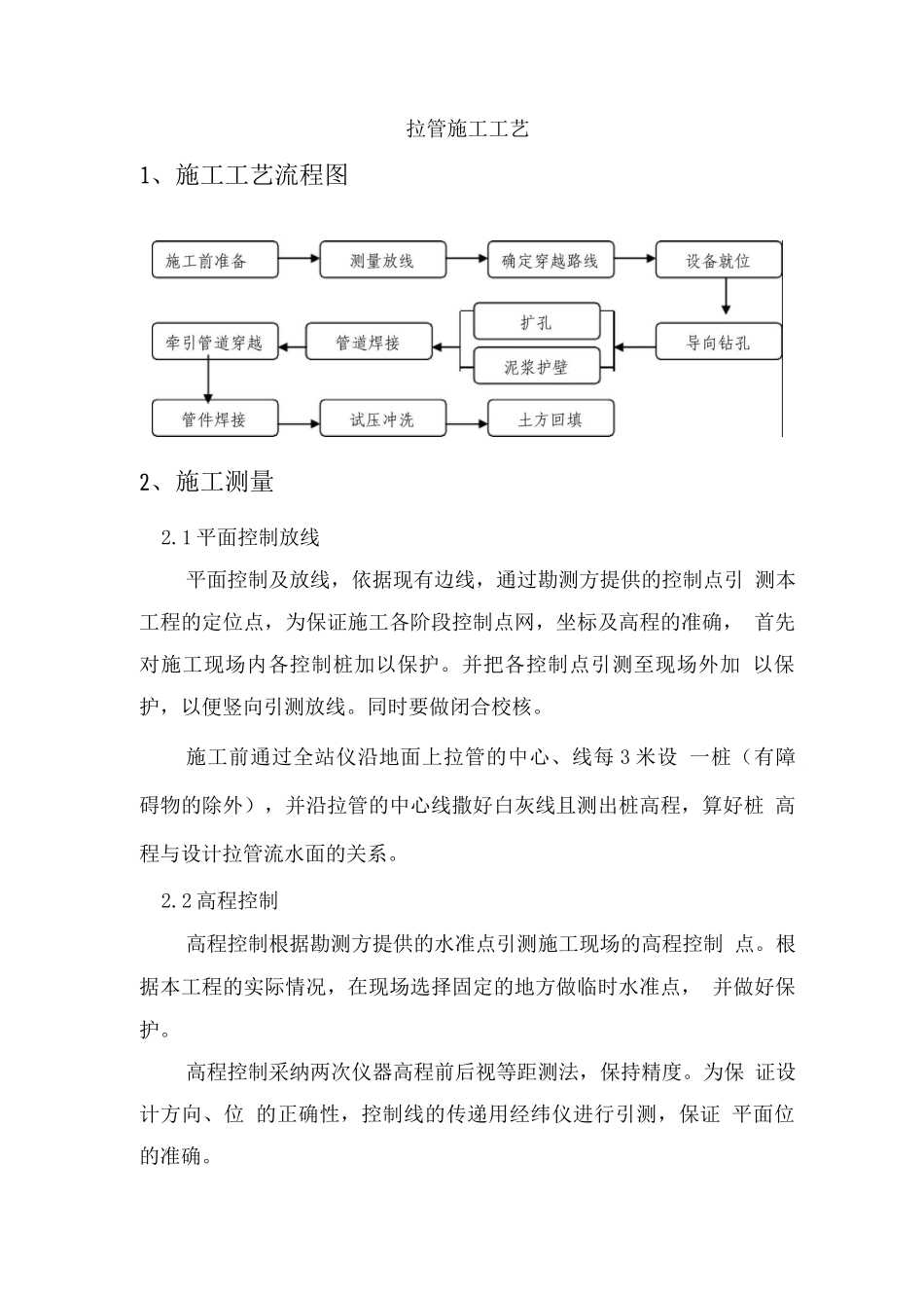 拉管施工工艺_第1页