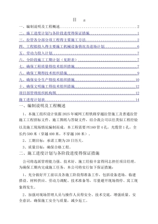拉管施工组织设计