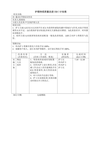 持续质量改进计划