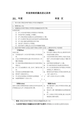 持续质量改进记录表