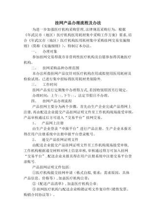 挂网产品办理流程及办法