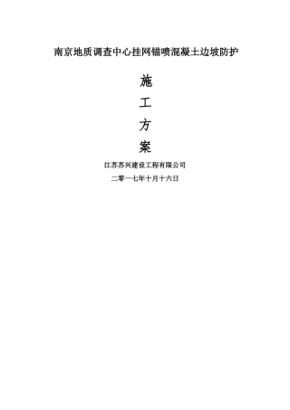 挂网锚喷混凝土防护边坡施工方案-