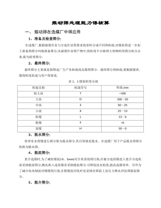 振动筛处理能力的核算
