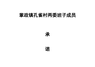 掌政镇孔雀村两委班子承诺事项
