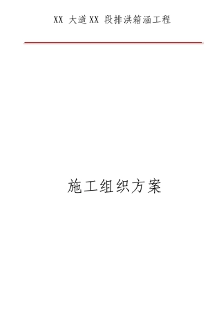 排洪箱涵工程施工组织方案