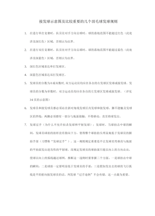 接发球示意图及比较重要的几个羽毛球发球规则