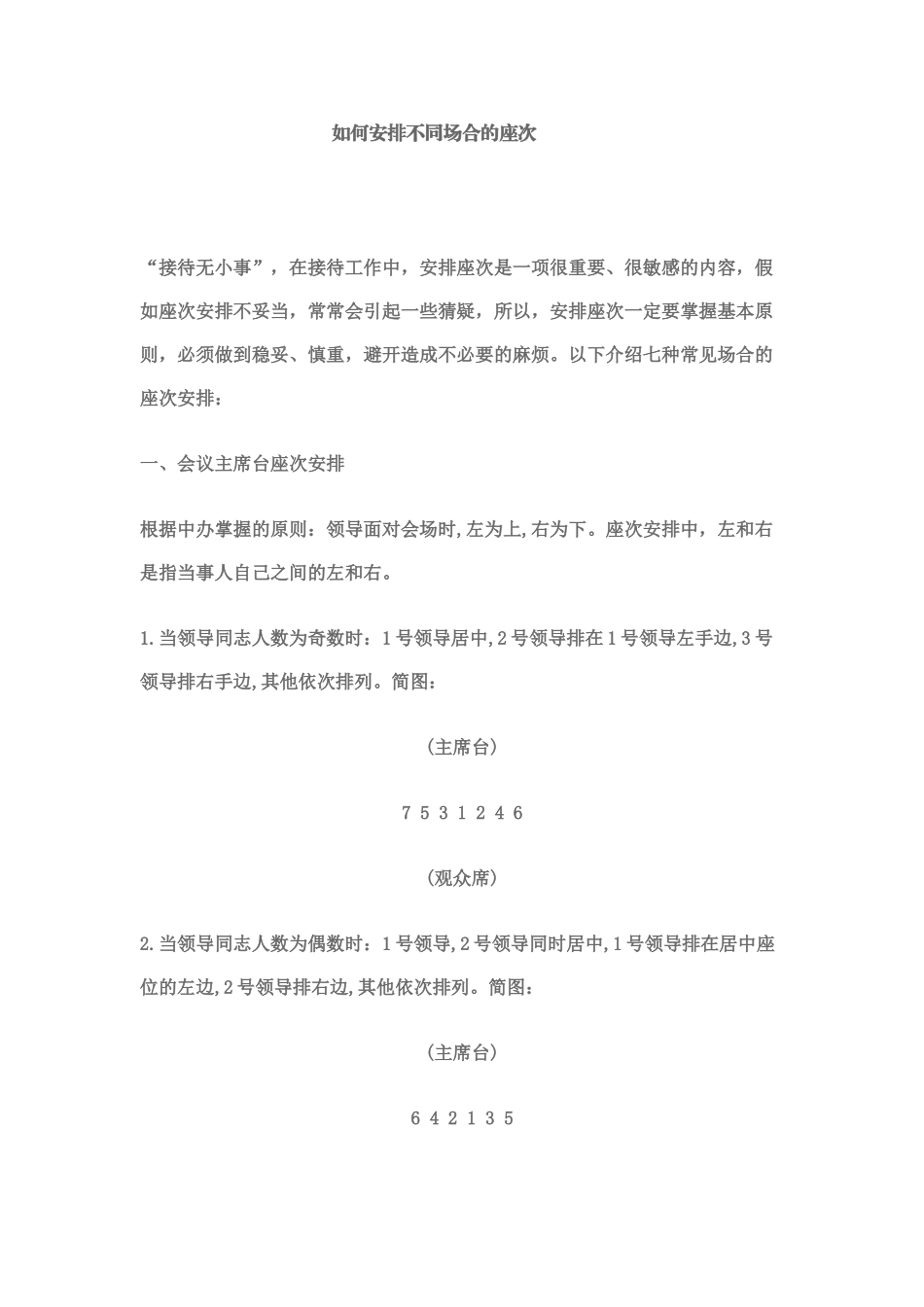 接待须知-领导座次安排_第2页