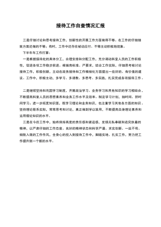 接待工作自查情况汇报