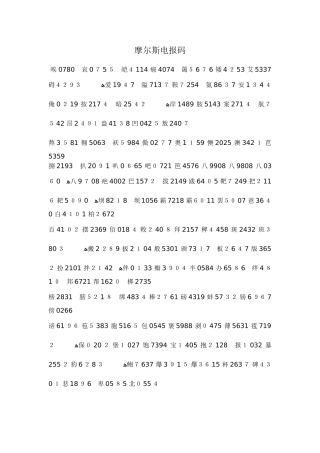 摩尔斯电报码