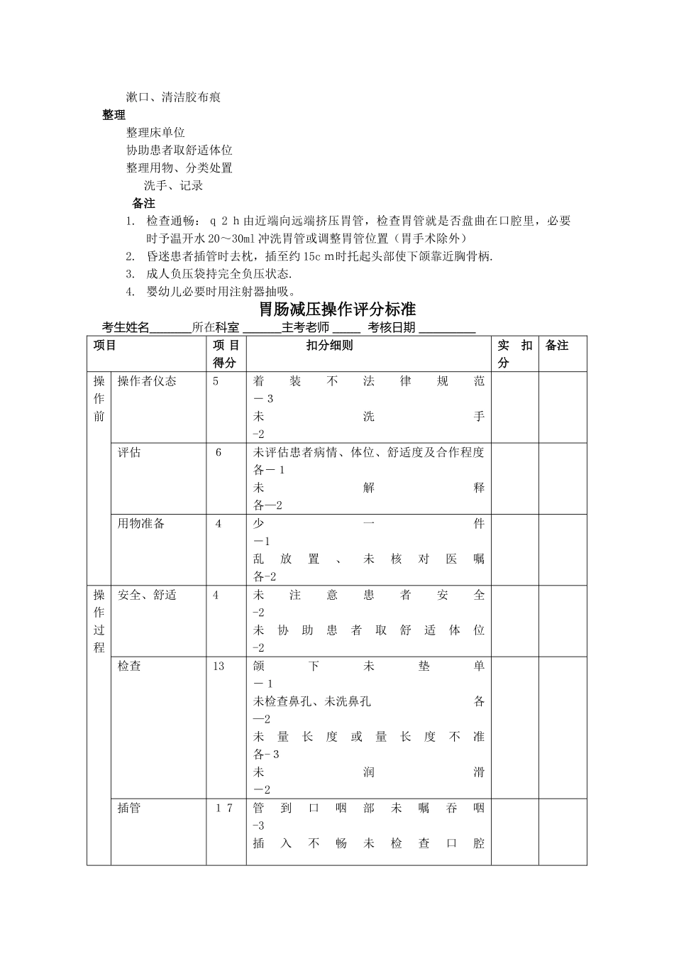 操作技能操作流程及评分标准_第2页