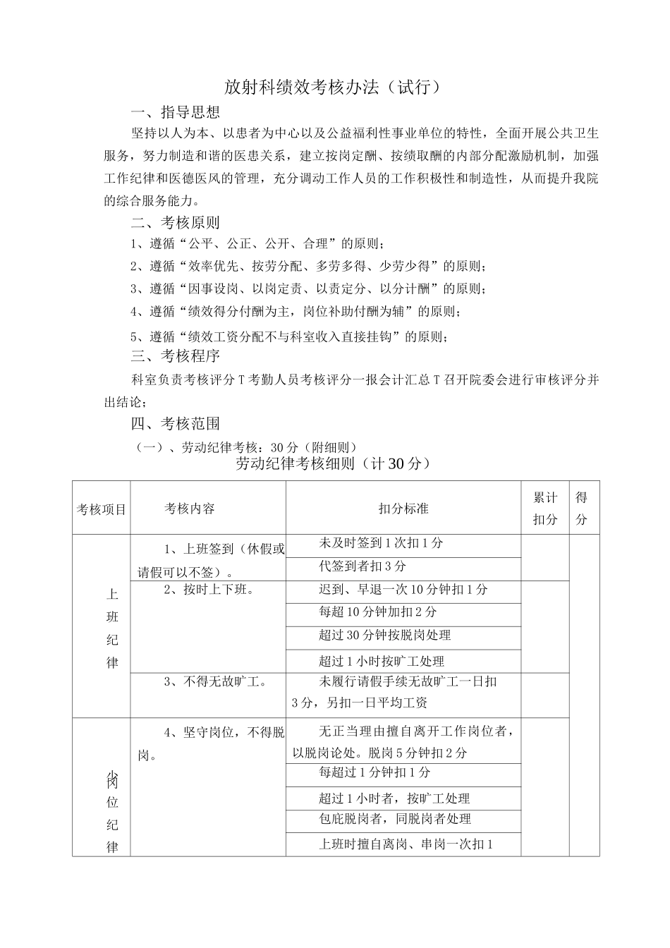 放射科绩效工资方案报告_第1页