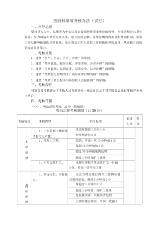 放射科绩效工资方案报告