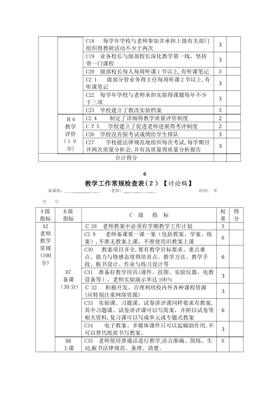 教学工作常规检查表_第2页