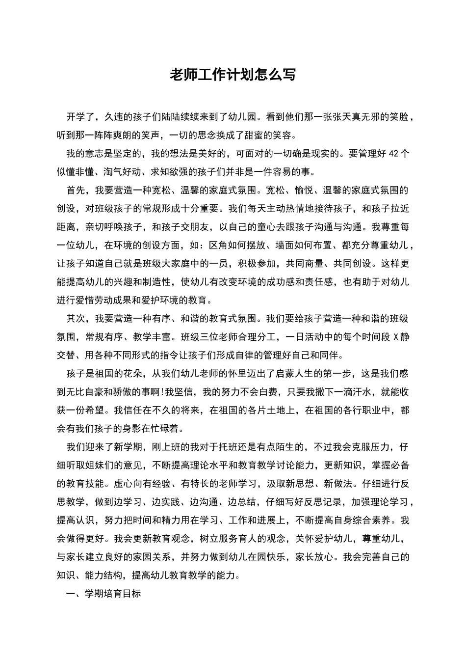 教师工作计划怎么写_第1页