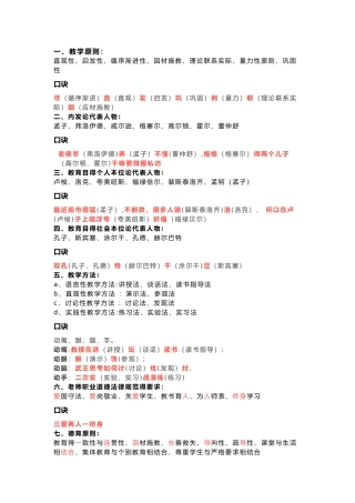 教师资格证15条记忆口诀