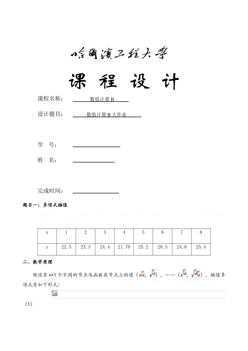 数值计算B大作业_第1页