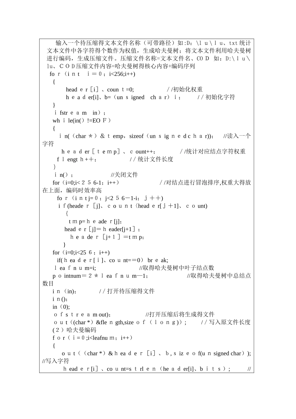 数据结构-哈夫曼编码实验报告_第2页
