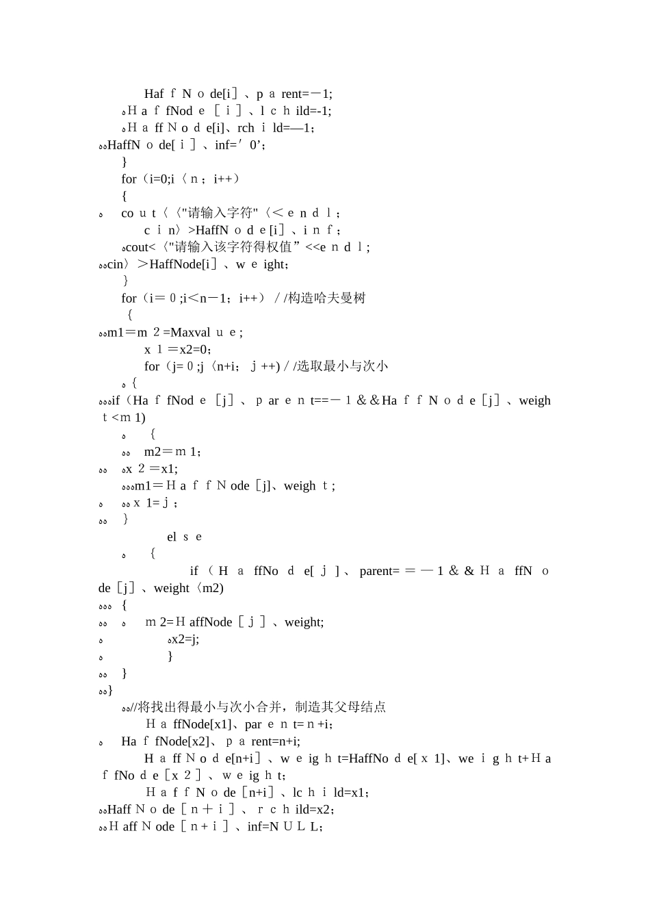 数据结构哈夫曼编码实验报告_第3页