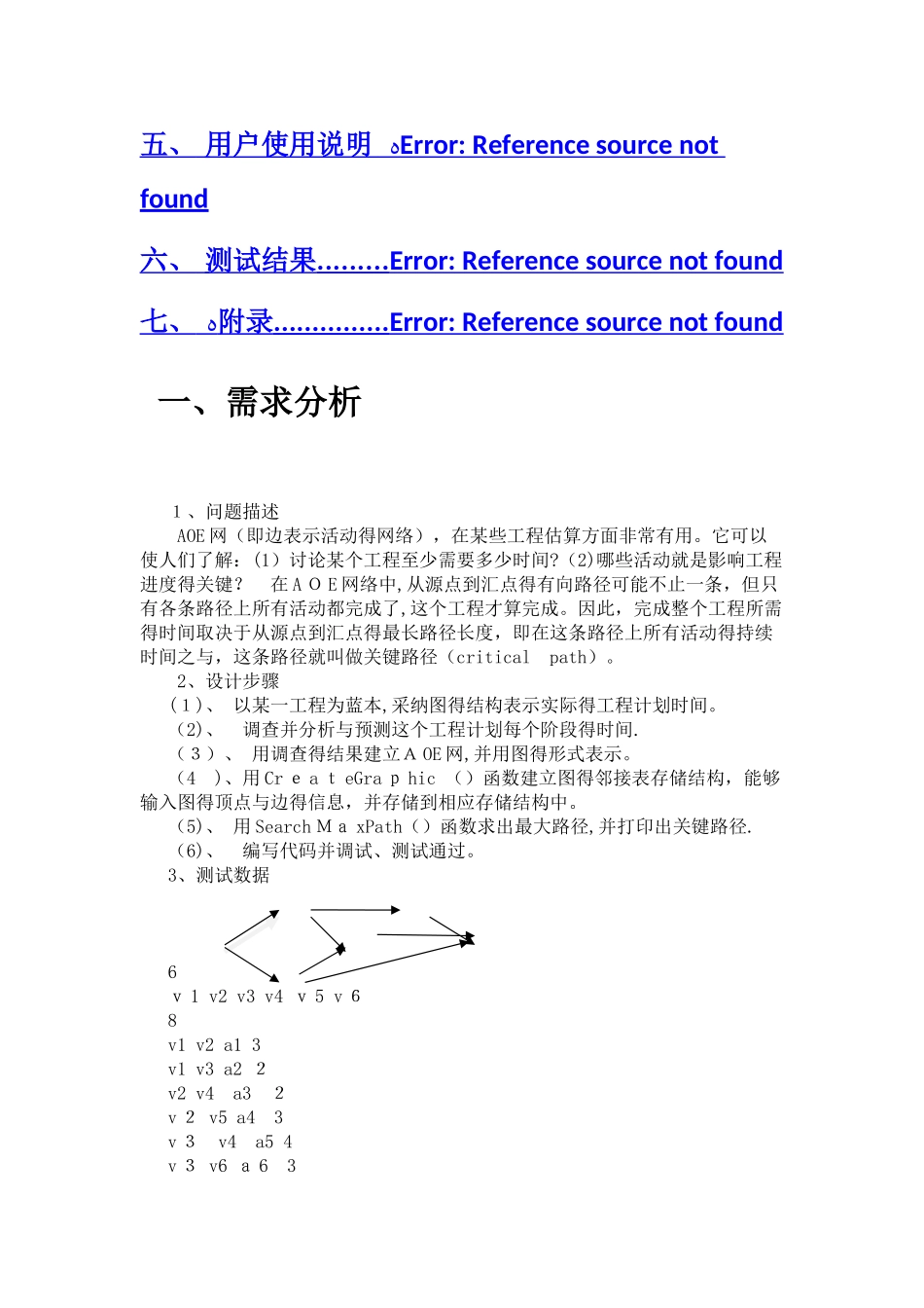 数据结构课程设计——关键路径_第2页