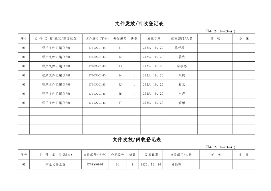 文件发放登记表_第2页