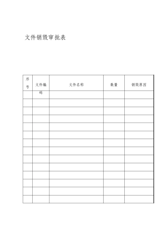 文件销毁审批表