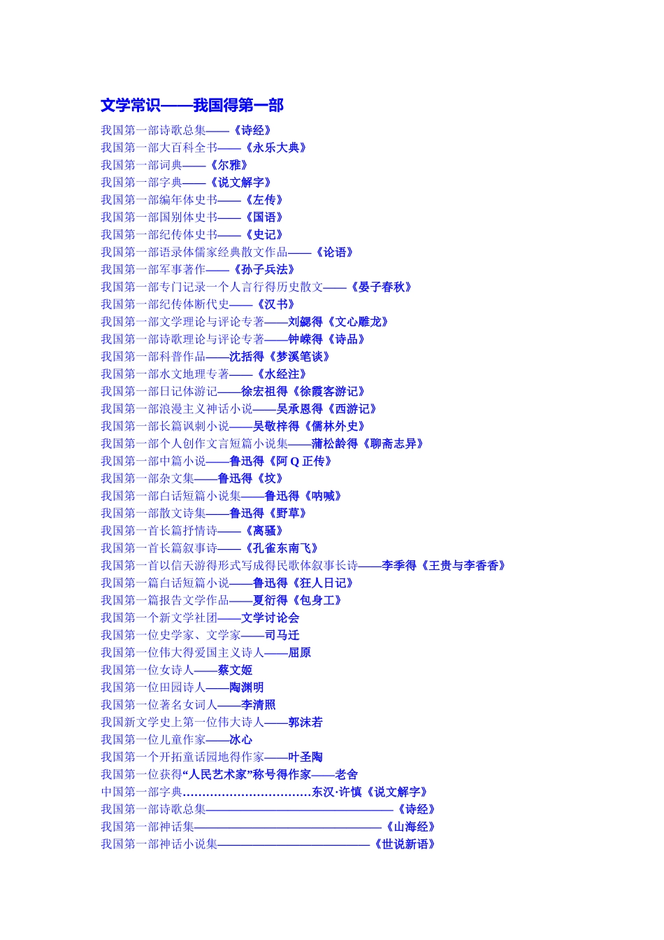 文学常识——我国得第一部_第1页