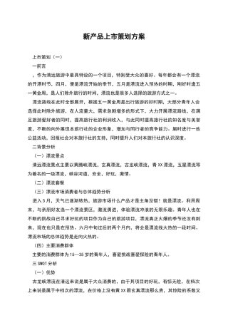 新产品上市策划方案