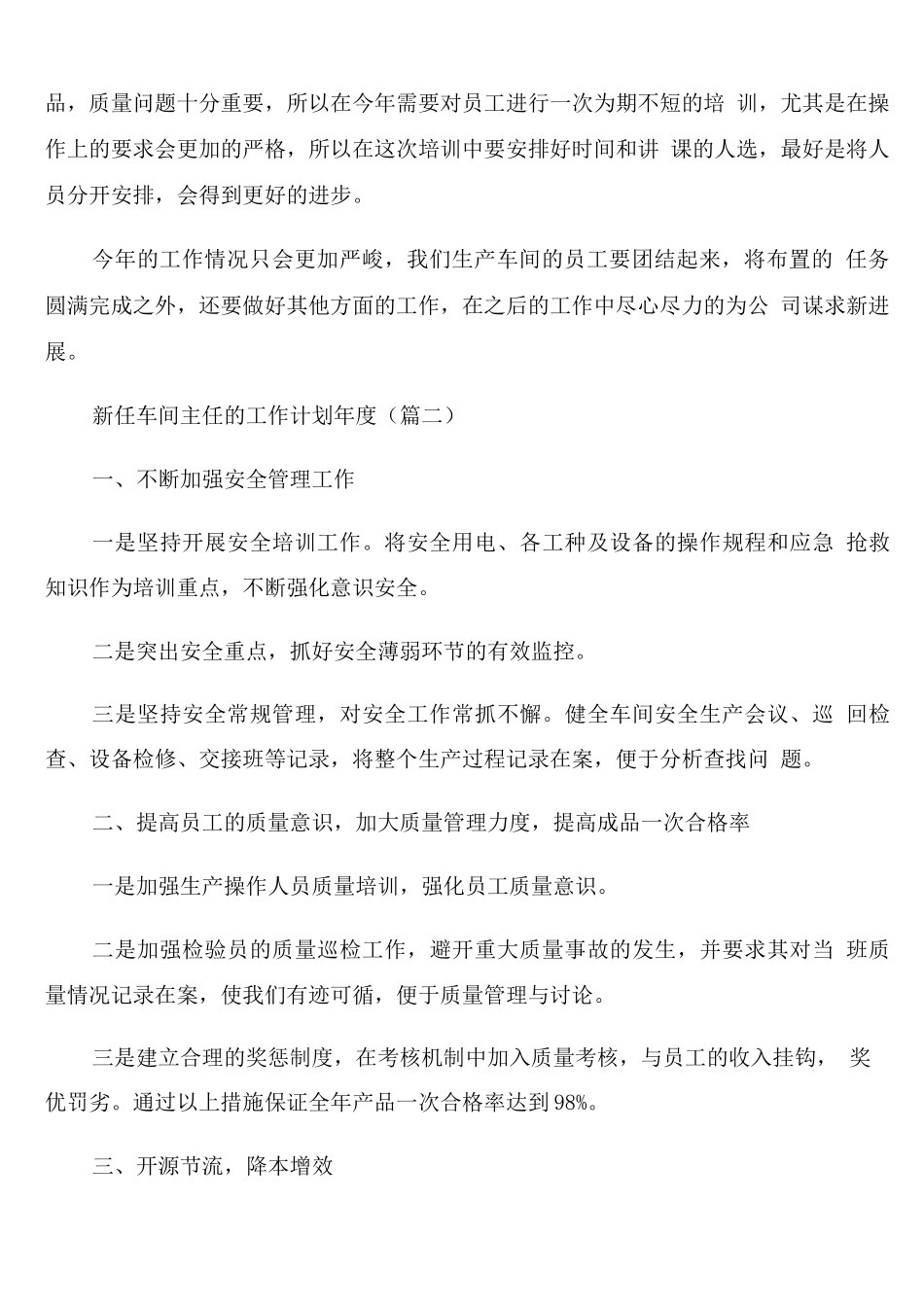 新任车间主任的年度工作计划_第2页