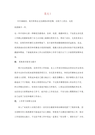 新入职员工工作总结篇