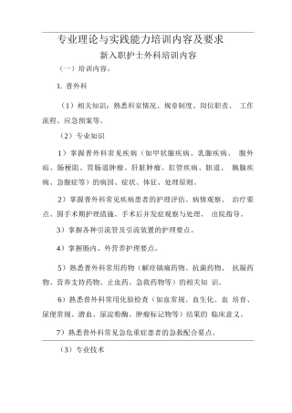新入职护士外科培训内容