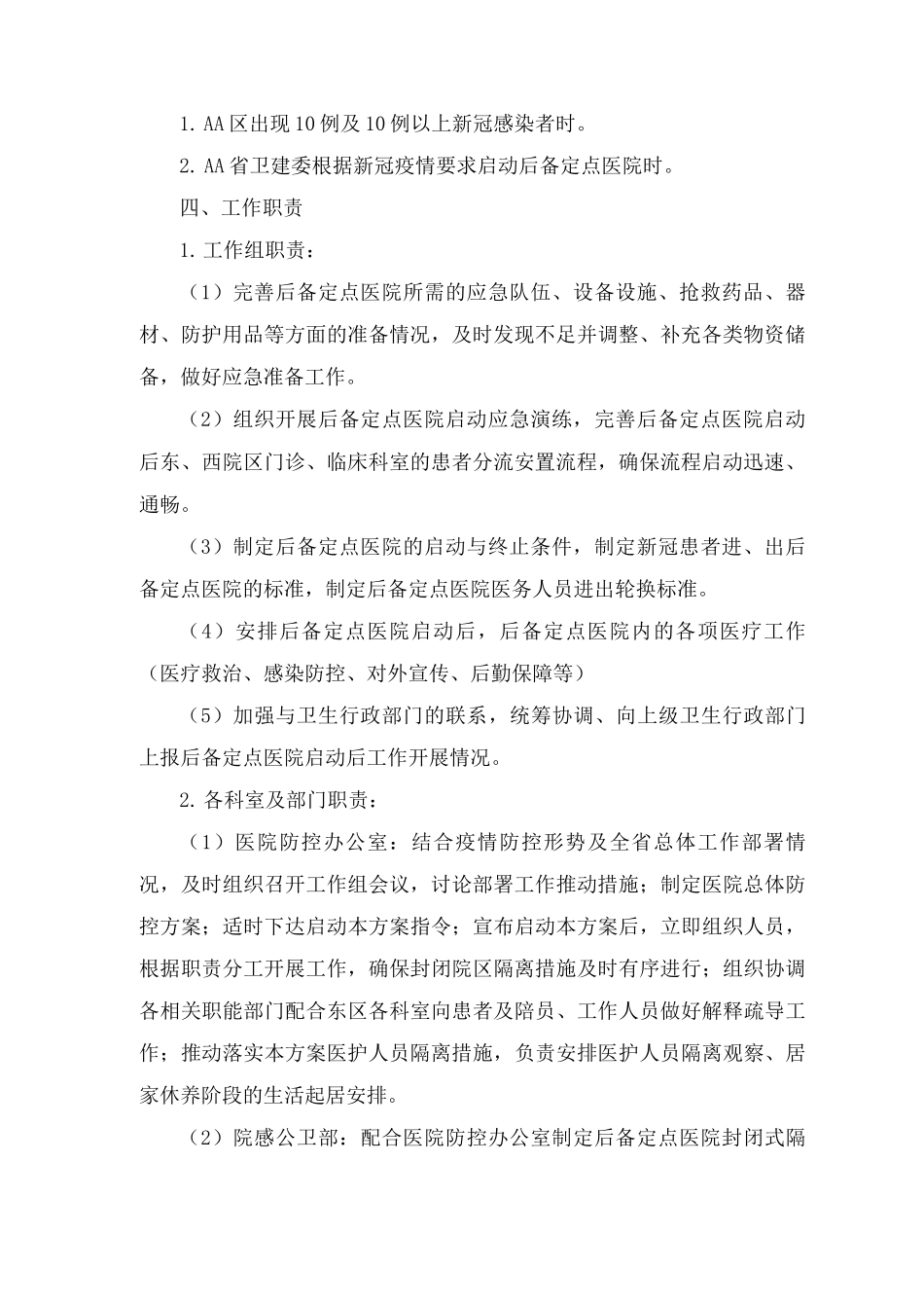 新冠疫情后备定点医院启动应急预案_第2页