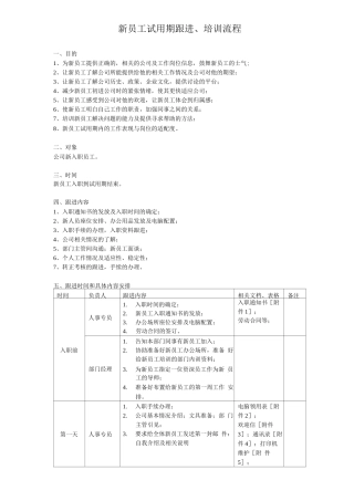 新员工试用期跟进流程